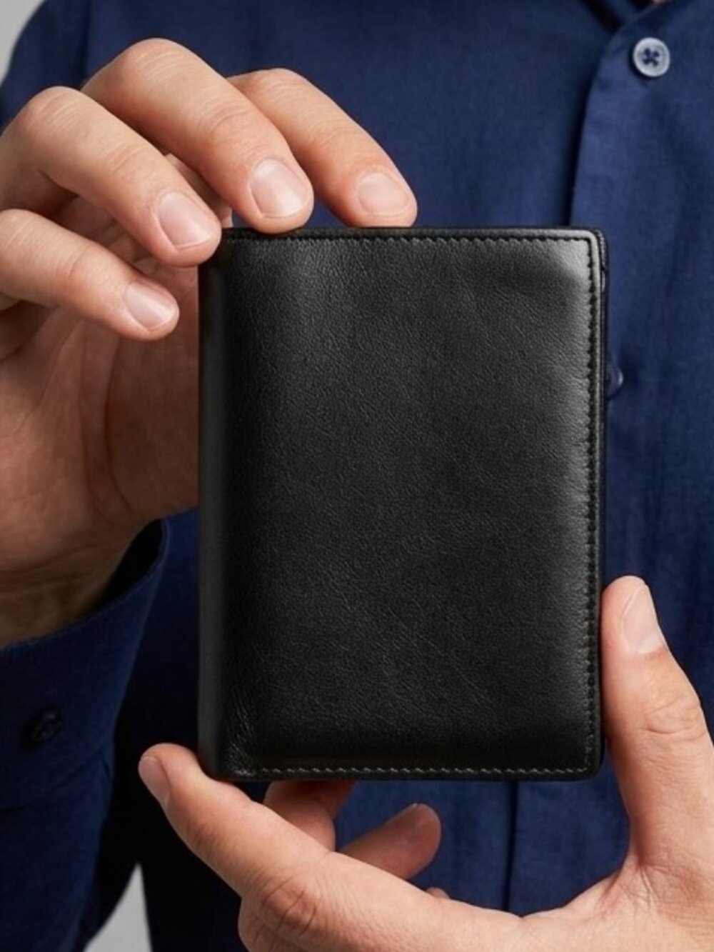 Bosca Nappa Leather Double ID Trifold Wallet Black